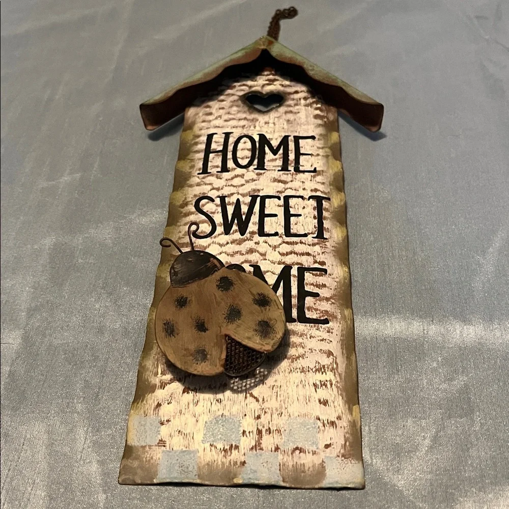 Rustic Metallic Home Sweet Home Wall Decor
